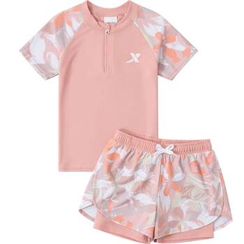 Girl split swimsuit double -layer swimming trunks fast dry
