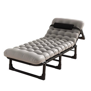 Lunch break folding bed office nap lounge chair single portable seat can sit or lying with care bed leisure sleeping backrest chair
