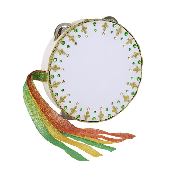 
Aismilada Tag Dance Props Ballet Drum Kindergarten Hand drum instrument Uyghur Xinjiang dance streamers children