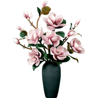 Chinese-Style Magnolia Flower Simulation Bouquet For Living Room Decoration, Floor-to-Ceiling Art Set