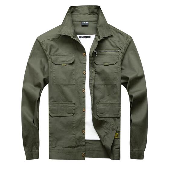 Summer thin camouflage work clothes tops men's wear-resistant breathable work jacket construction site work loose cotton jacket