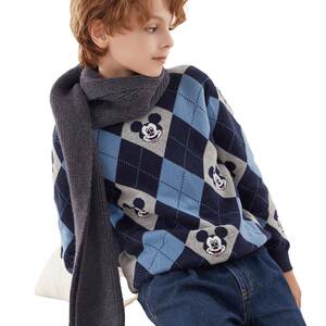 
Disney boys' sweaters autumn and winter children's velvet thickened sweaters big children's sweaters pure cotton tops children's clothing