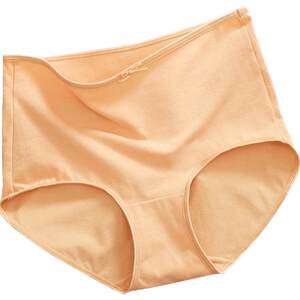 Butterfly Anfen Underwear Women's Pure Color Cotton Fabric Mid -waist flat -angle flat hip -hip abdomen big size trousers gift box