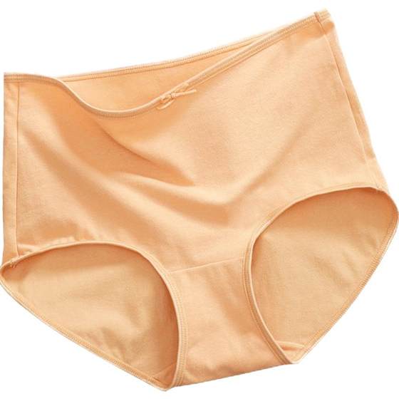 Butterfly Anfen Underwear Women's Pure Color Cotton Fabric Mid -waist flat -angle flat hip -hip abdomen big size trousers gift box