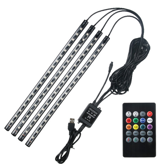 
Car interior ambient lights, car foot interior LED lights, USB atmosphere light strips, music rhythm lights, decoration modification supplies