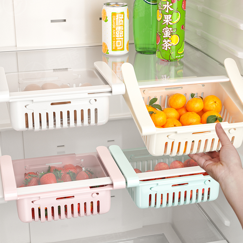 厨房用品用具冰箱内部收纳里面隔板分层架透明夹层隔篮置物架塑料
