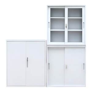 
Office low cabinet glass sliding sliding door bookcase information file cabinet sway door iron cabinet small storage cabinet with lock