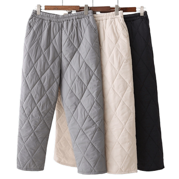 Large size cotton trousers for women 200Jin [Jin equals 0.5kg] Extra fat for the elderly and extra large lightweight down cotton trousers for old ladies warm trousers