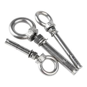 304 stainless steel round hanging ring expansion screw belt ring hook ring lengthening universal expansion bolt M6M8M12