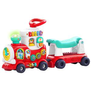 
Huile Children's Day gift small train baby toy male and female baby anti-rollover children's sliding walker