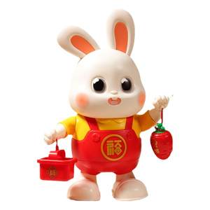 Electric Little Fu rabbit baby toys can dance children's head-up training dolls dolls baby 0-1 year old newborn
