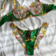 三角裤性感情趣套装女Underwear small floral band bra suit