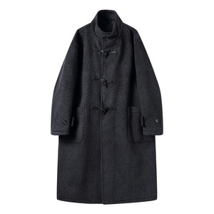 
Baikouyang [Encounter with Paris] horn button mid-length woolen coat 2024 winter warm woolen coat men