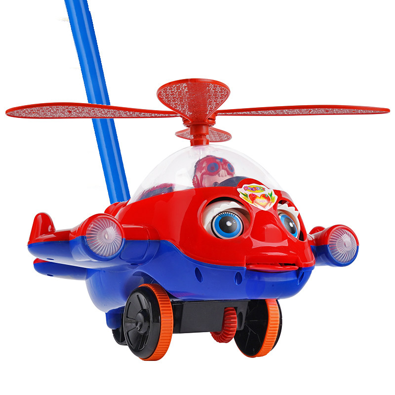 Juguete Para Caminar Y Empujar Con Forma De Avión – Carrito De Actividades Con Timbre Y Mango Ajustable – Ideal Para Desarrollar Equilibrio Y Coordinación En Niños Pequeños – Azul