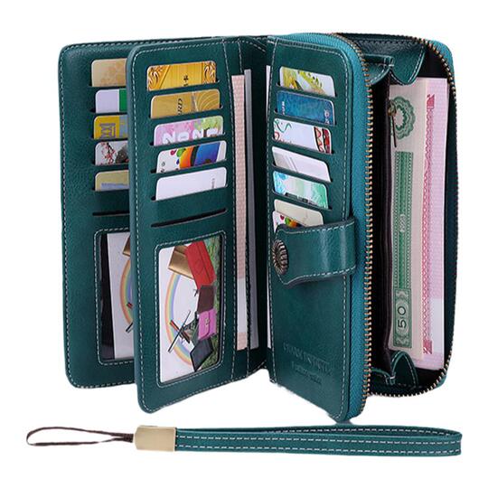 Cartera antirrobo RFID Tarjetero largo para mujeres y hombres