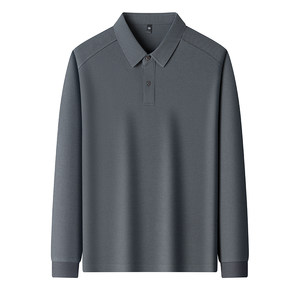 
Breathable pique cotton polo shirt men's long-sleeved 2025 new business casual lapel T-shirt autumn and winter long-sleeved inner wear