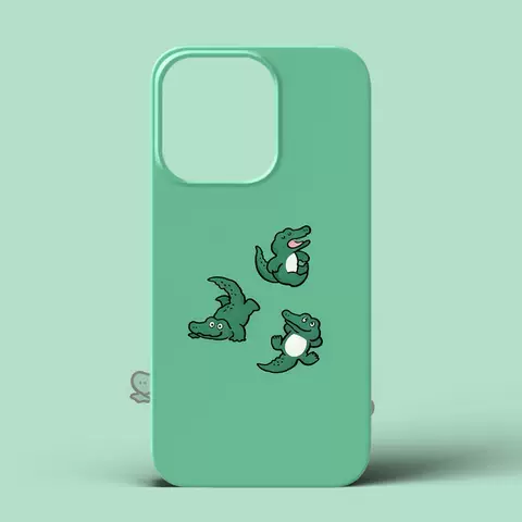 Crocodile Art Silicone Phone Case –  Pro/Plus/Max/Air  – iPhone 17,  iPhone 16, iPhone 15, iPhone 14, iPhone 13