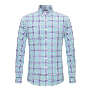 
Navigare Italian small sailing spring high-end plaid shirt men's long-sleeved green casual bottoming shirt