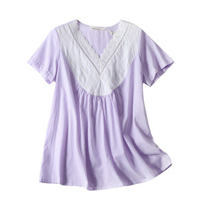 
Happy House York Spliced Lace Top 2026 New Summer Clothes Maternity Short Sleeve Fashionable Maternity Maternity T-shirt Summer