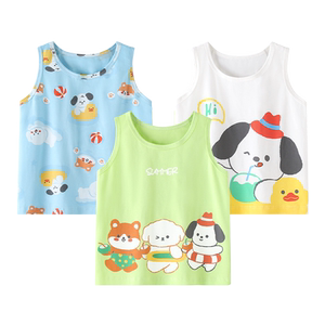 
[3 pieces] Boys vest summer cotton children's sleeveless T-shirt baby wears a thin top for girls