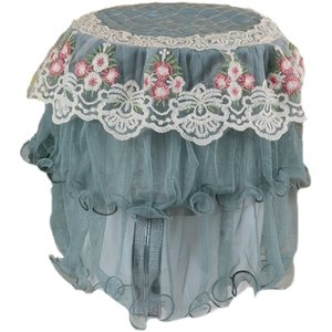 Air fryer cover dustproof cover cloth fabric high-end quality rice gray blue embroidered dustproof cover cloth custom made
