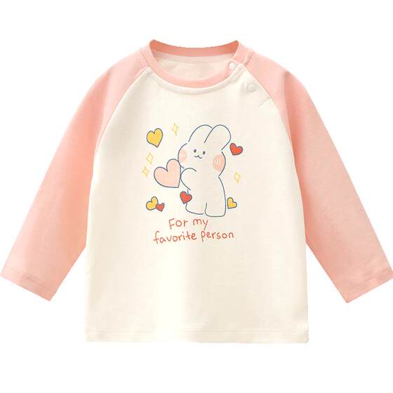 
Ying Beiyi children's long-sleeved T-shirt in autumn A-class pure cotton top base shirt men and women baby cartoon cute outing clothes