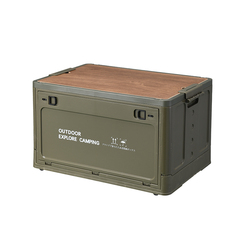 Outdoor Camping Folding Box Car Trunk Wooden Cover Camping Equipment Storage Box Industrial Household Japanese Storage Box