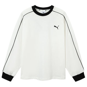 
PUMA children's clothing 2026 spring new long-sleeved T-shirt for boys and girls, simple and fashionable round neck bottoming shirt top