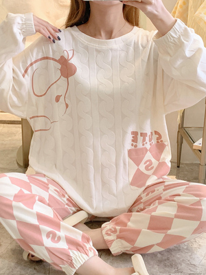taobao agent Cute pijama, autumn winter uniform, set, long sleeve, Korean style