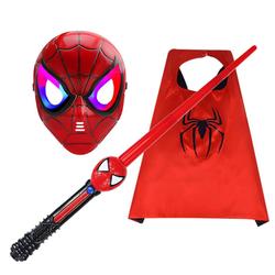 Spider Silk Launcher Automatically Recycles Children's Toy Gift Luminous Mask Halloween Ball Cape Shield Man