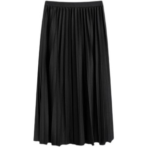 
Large size fat mm skirt for women mid-length pleated skirt for small high-waisted A-line skirt for fat sister autumn and winter long skirt