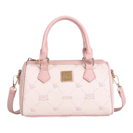 
Pink Panther girly style Boston bag for women 2026 new portable crossbody bag cute niche high-end sense