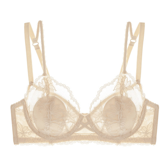 
Lilymoda underwear big breasts show small breasts summer thin women's French pure desire bra sexy lace push-up set