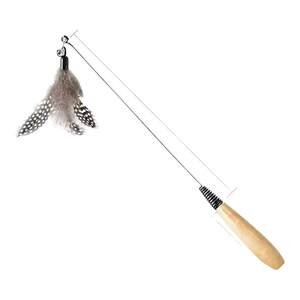 
CFA competition grade funny cat stick long pole cat toy small flying insect feather replacement head bite-resistant kitten supplies cat self-pleasure