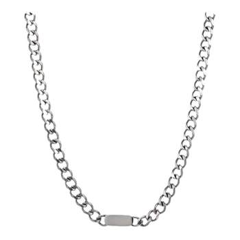 Basic versatile square titanium steel Cuban collar necklace men's hip -hop trend high -level sensor American style sweater chain collarbone