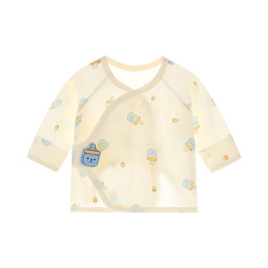 Newborn baby half-back clothes pure cotton summer thin style A type of baby confinement clothes monk suit tops in early March