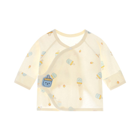 Newborn baby half-back clothes pure cotton summer thin style A type of baby confinement clothes monk suit tops in early March