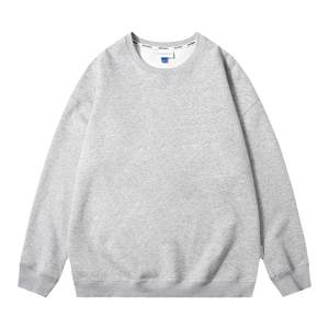 
GOGOSOON men's round neck sweatshirt with bottoming shirt spring and autumn new top hoodless heavy loose solid color trendy