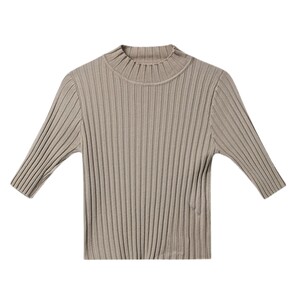 
Half turtleneck, mid-sleeve sweater for women, spring slim fit sweater with bottoming shirt, short top with skirt for small people