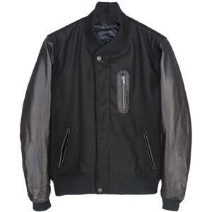 Lost money to sell autumn and winter new wool woolen woolen woolen cowhide sleeve baseball jacket leather leather leather clothes men's size