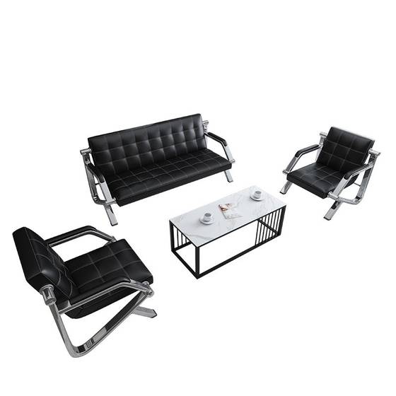 The reception room office sofa coffee table combination simple and modern business meeting simple office sofa three -person position