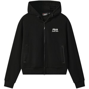 
FILA official women's knitted hooded jacket 2025 autumn new fashionable simple casual loose top