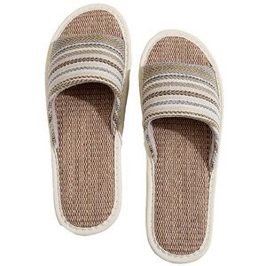 
Summer boho linen sandals men and women home interior floor cotton linen art couple anti-slip soft bottom mute