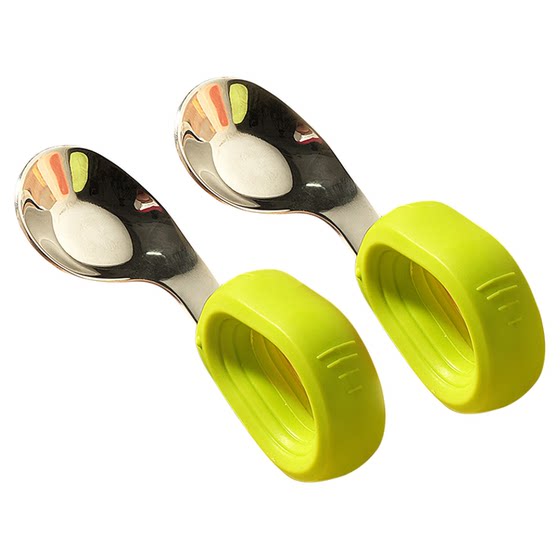 Ingot spoon baby baby eats spoon supplementary food 316L stainless steel short handle to learn to eat training special spoon