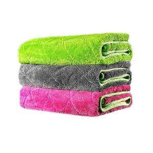 Greenfield double -sided braids, water to collect towels, wipe the car, wipe the car, wash the car and wash the strong water absorption cloth professional dragon fruit color

