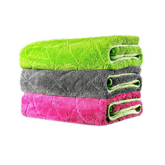 Greenfield double -sided braids, water to collect towels, wipe the car, wipe the car, wash the car and wash the strong water absorption cloth professional dragon fruit color
