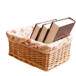 Willow weaving desktop fabric basket storage box