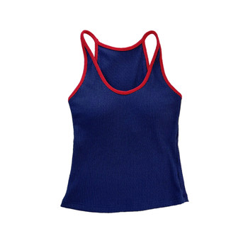 
Women's halter neck coarse thread knitted racer vest