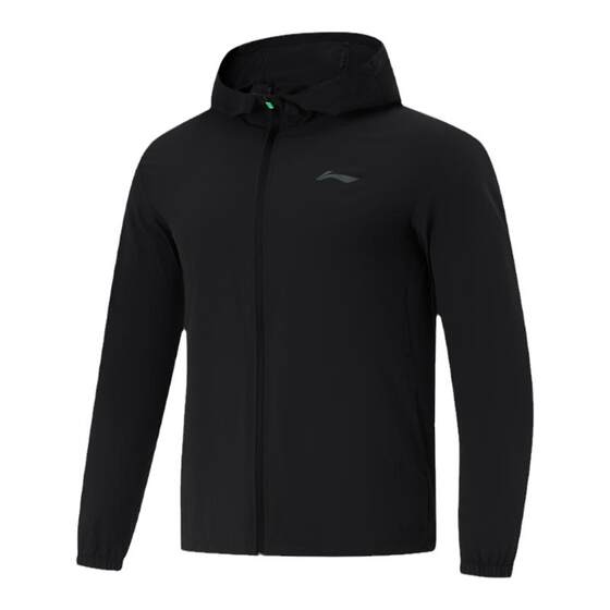 Li Ning Men's Sunscreen Clothes 2024 Summer Ice Comfortable Casual Sports Cardigan Hooded Windbreaker AFDU163
