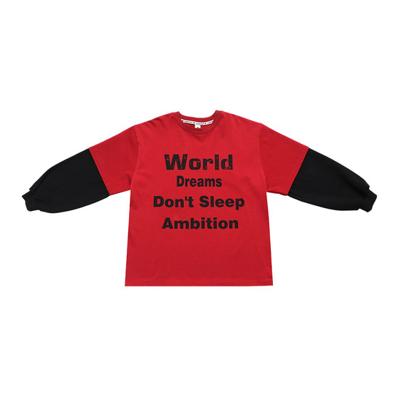 
Q Baojia Children's Products February New Style Boys' Fake Two-Piece Long-Sleeved T-Shirts Spring Style Children's Korean Round Neck Sweater Tops Trendy